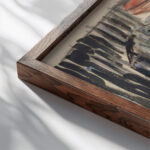 Staende figur   1909 1910 Edvard Munch close up dark wood mockup